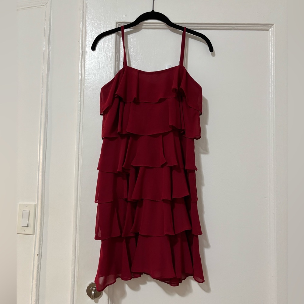 Vintage Loft women’s size 0 red tiered ruffle dress flapper costume party
